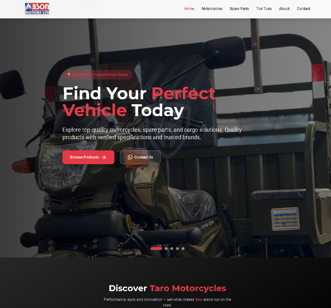 Abson Motors website preview
